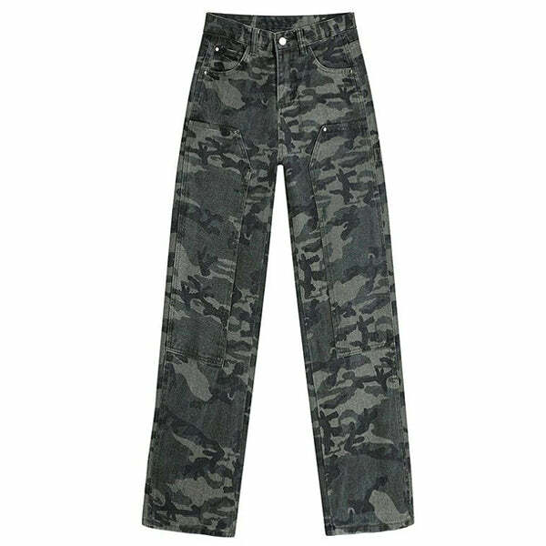 90's camo cargo jeans   retro & edgy streetwear staple 2854