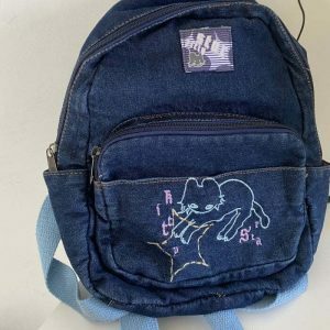 90s aesthetic denim backpack iconic & youthful style 5332