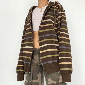90s striped zipup hoodie   retro vibe & urban cool 3443