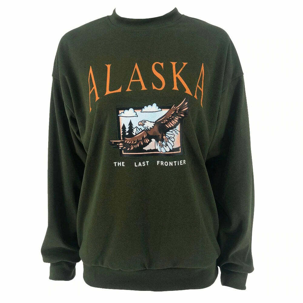 alaska theme sweatshirt   youthful & dynamic print design 5485