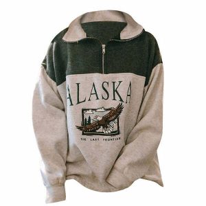 alaska zipup sweatshirt   chic & youthful urban wear 8776