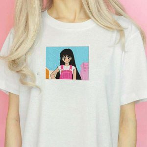 anime embroidered tee youthful & dynamic streetwear icon 4562