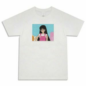 anime embroidered tee youthful & dynamic streetwear icon 7320