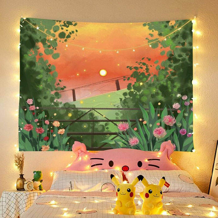 artistic oil painting tapestry with led lights   chic decor 2723