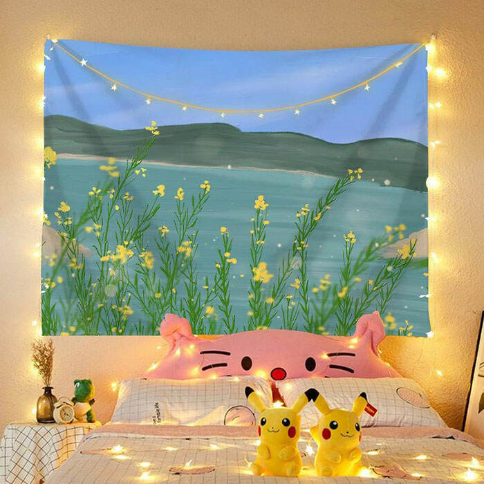 artistic oil painting tapestry with led lights   chic decor 4713