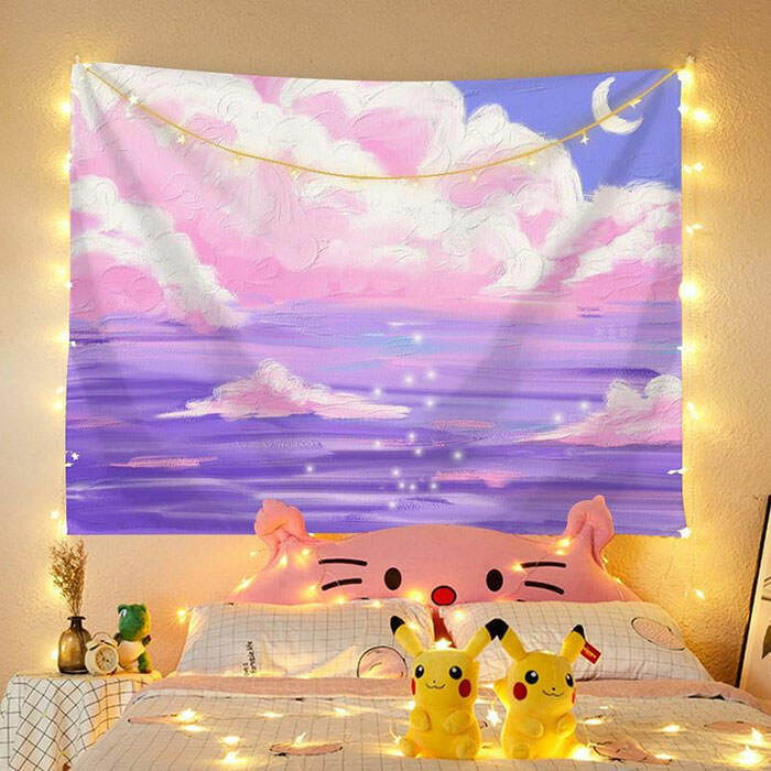 artistic oil painting tapestry with led lights   chic decor 5708