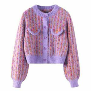 barbiecore cropped cardigan youthful knit design 2173