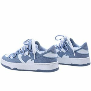 blue heart aesthetic sneakers youthful & vibrant street kicks 7065