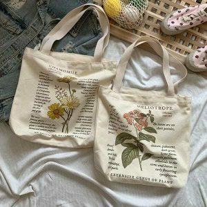botanic print shoulder bag   chic & eco friendly accessory 6043