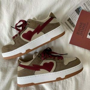 brown heart aesthetic sneakers youthful & iconic streetwear choice 2910