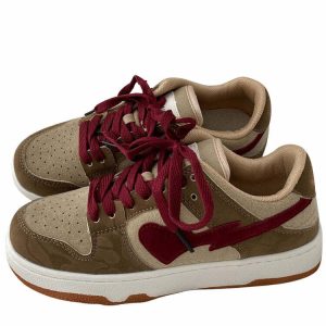 brown heart aesthetic sneakers youthful & iconic streetwear choice 4487