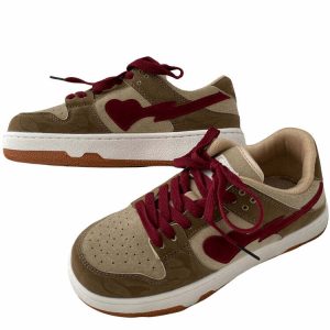 brown heart aesthetic sneakers youthful & iconic streetwear choice 8381