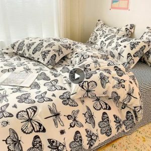 butterfly aesthetic bedding set youthful & dreamy design 2957