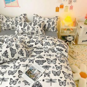 butterfly aesthetic bedding set youthful & dreamy design 4611