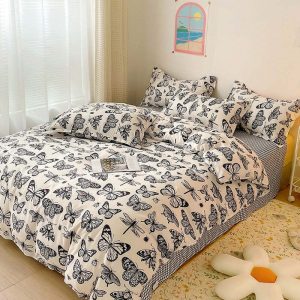 butterfly aesthetic bedding set youthful & dreamy design 4800
