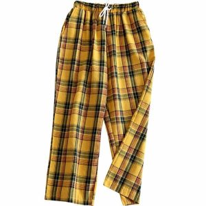 casual plaid pants revamped for urban chic & sleek style 4029