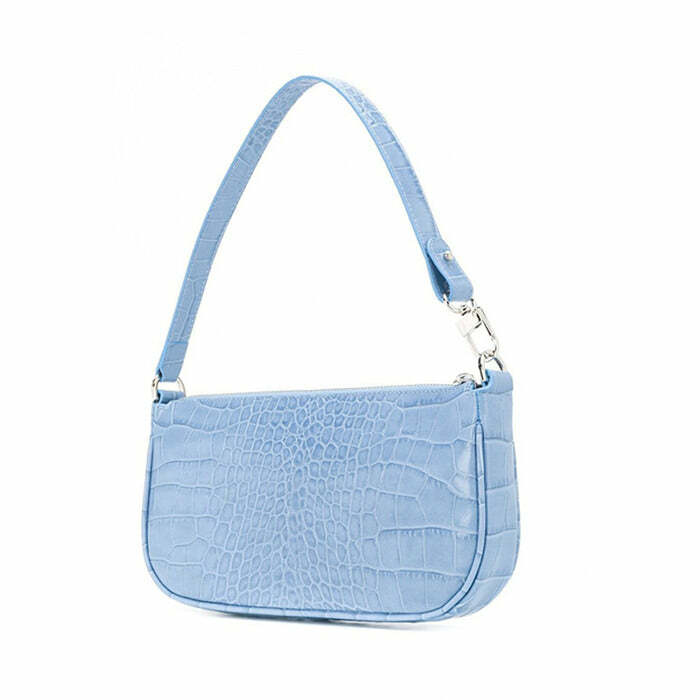 chic baby blue baguette bag   sleek y2k streetwear essential 1566