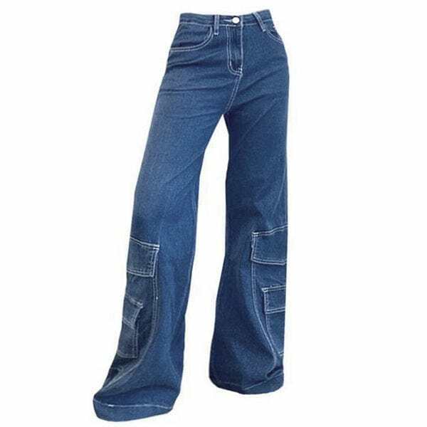 chic baggy mom jeans with pockets youthful retro vibe 3416