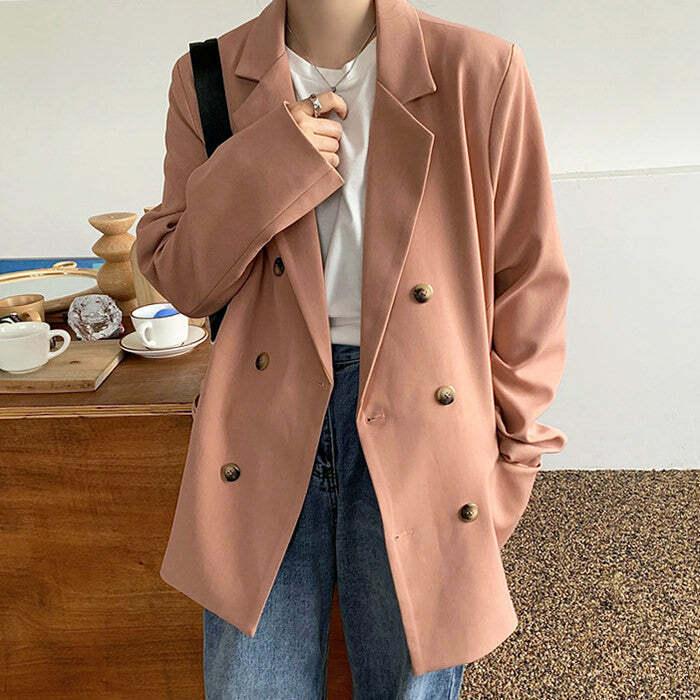 chic blush oversized jacket   youthful & trendy comfort 3714