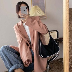 chic blush oversized jacket   youthful & trendy comfort 7293