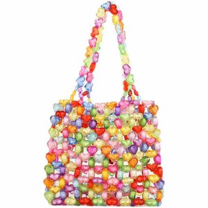 chic candy hearts beaded handbag   y2k streetwear gem 4850