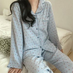 chic cherry pajama set   youthful & comfortable sleepwear 1600