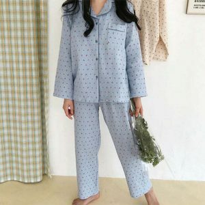 chic cherry pajama set   youthful & comfortable sleepwear 4038