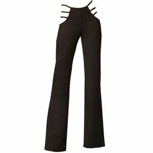 chic cut out flare trousers youthful & trendy design 8676