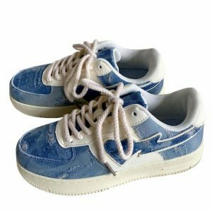 chic denim sneakers with heart detail 4579