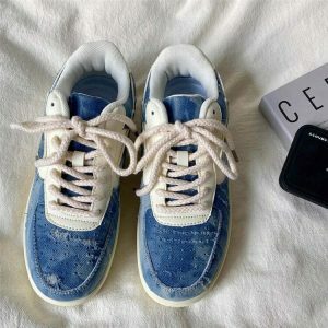 chic denim sneakers with heart detail 4949