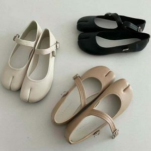 chic french girl tabi ballet flats split toe design 6255