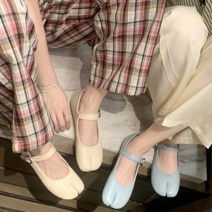 chic french girl tabi ballet flats split toe design 6325