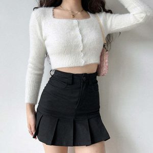 chic fuzzy cropped cardigan youthful & cozy appeal 7888