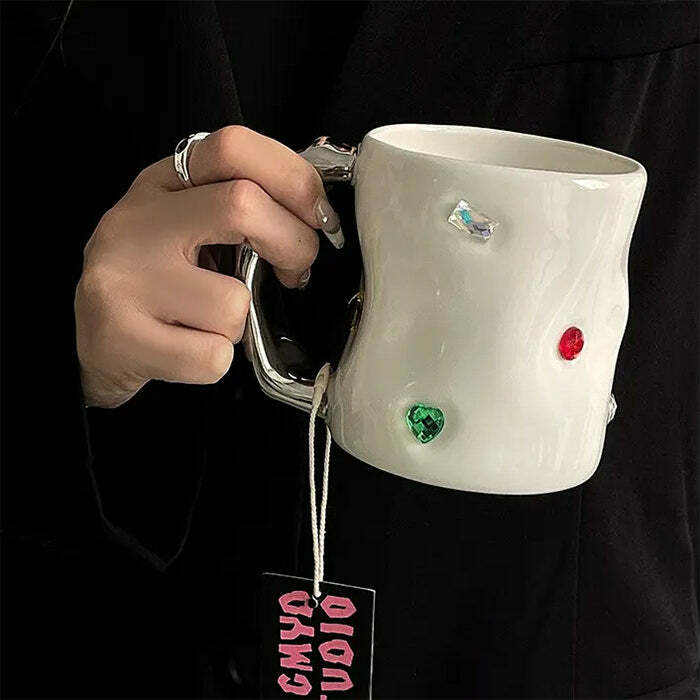 chic gems inspired coffee cup   unique & crafted 8090
