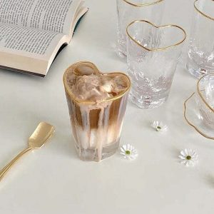 chic heart shaped glass cup   sleek & romantic design 7885