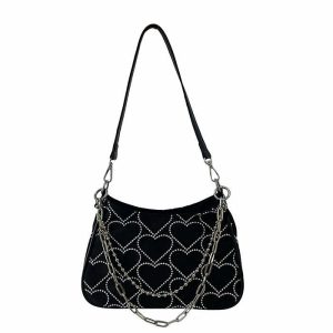 chic heart print chain bag   exclusive & trendy accessory 8098