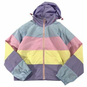 chic pastel rain jacket   waterproof & youthful style 2700