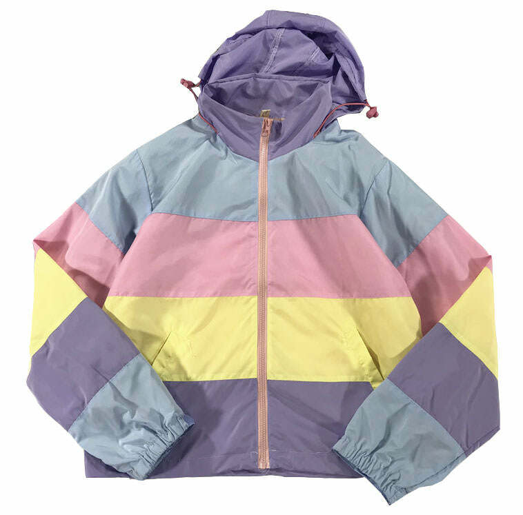 chic pastel rain jacket   waterproof & youthful style 2700