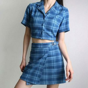 chic plaid skirt sweet dress code & youthful vibe 5770