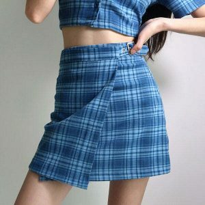 chic plaid skirt sweet dress code & youthful vibe 6455