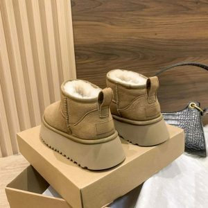 chic platform sheepskin boots   sleek urban comfort 2398