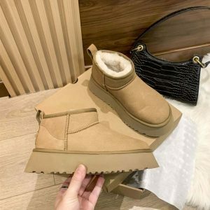 chic platform sheepskin boots   sleek urban comfort 2610