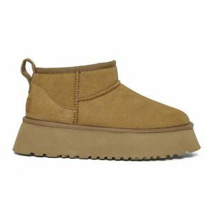 chic platform sheepskin boots   sleek urban comfort 2935