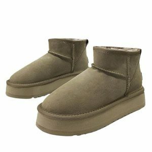 chic platform sheepskin boots   sleek urban comfort 4183