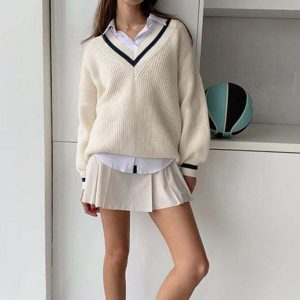 chic preppy knit jumper   youth 5355