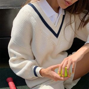 chic preppy knit jumper   youth 6715