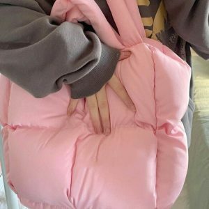 chic puffy shoulder bag   sleek design meets functionality 2057