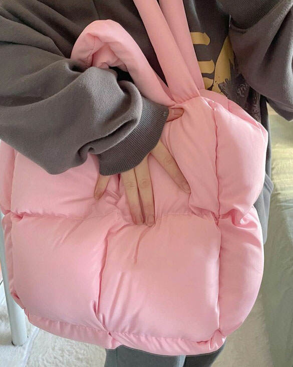 chic puffy shoulder bag   sleek design meets functionality 2057
