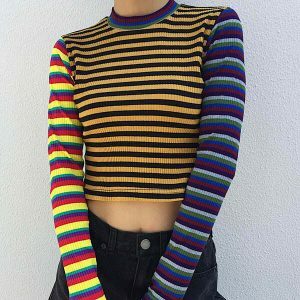 chic ribbed crop knit sweater youthful 1260