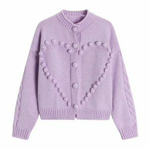 chic sweetheart knit cardigan youthful & cozy appeal 3782